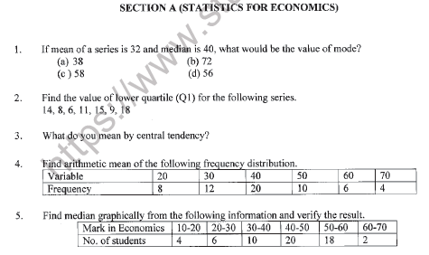 CBSE Class 11 Economics Worksheet Set B Solved